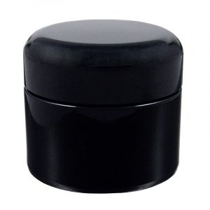 Miron Violet Glass Wide Neck Cosmetic/Herb Jar 30ml (Standard) with Black Lid