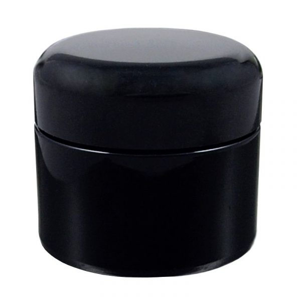 Miron Violet Glass Wide Neck Cosmetic/Herb Jar 30ml (Standard) with Black Lid