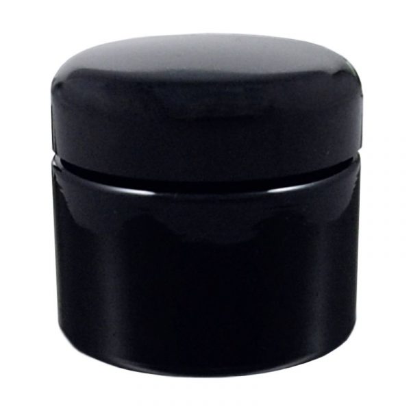 Miron Violet Glass Wide Neck Cosmetic/Herb Jar 50ml (Standard) with Black Lid