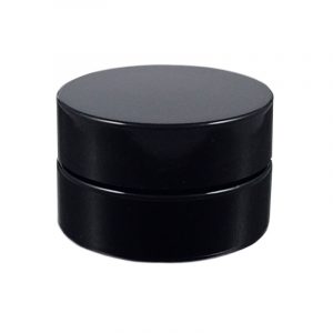Miron Violet Glass Wide Neck Cosmetic/Herb Jar 15ml (Wide) with Black Lid