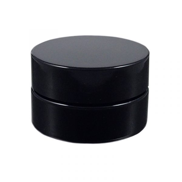 Miron Violet Glass Wide Neck Cosmetic/Herb Jar 15ml (Wide) with Black Lid