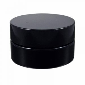 Miron Violet Glass Wide Neck Cosmetic/Herb Jar 30ml (Wide) with Black Lid